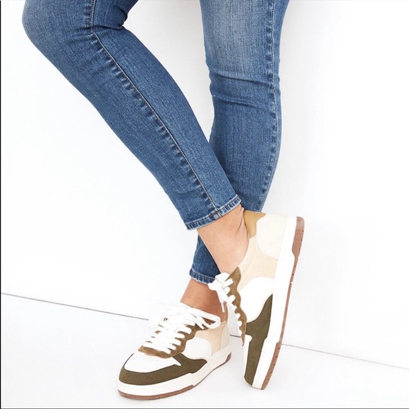 NWT Madewell Court Sneakers in suede and leather green and brown (SOLDOUT) - Picture 3 of 5